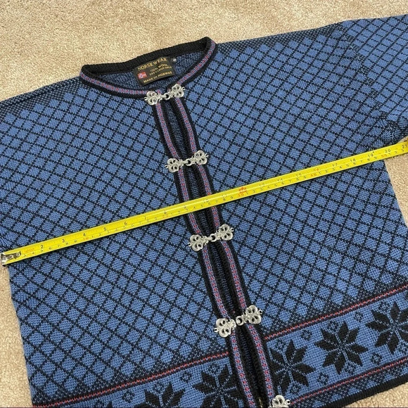 Norskwear Icelandic Nordic Fair Aisle 100% Norwegian lambs Wool Sweater Cardigan - Picture 11 of 16